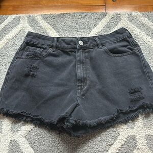 Black PacSun High Rise Festival jean shorts